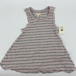 Tucker + Tate Tank Top Girls Small 7 8 Gray Pink Ribbed Knit New